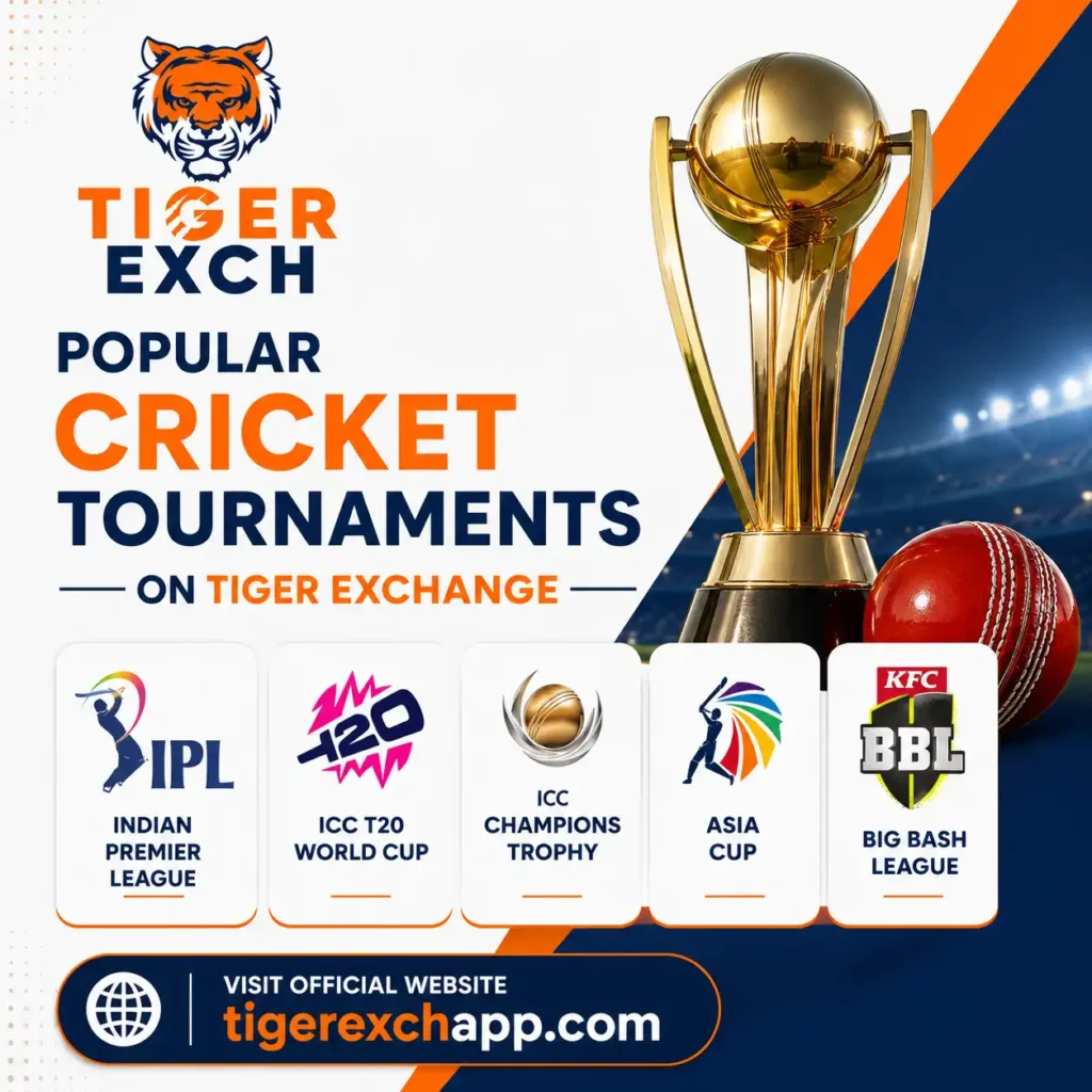 Popular Cricket Tournaments on Tiger Exchange tigerexchapp.com